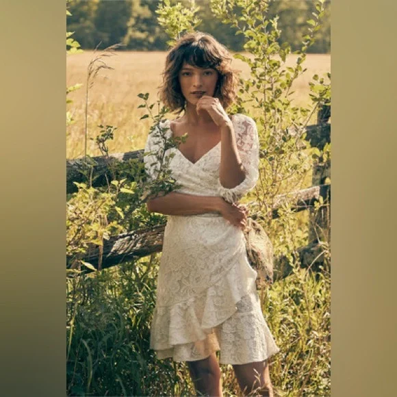 Sachin & Babi Anthropologie BHLDN Cailyn white lace dress size 8 - Picture 10 of 14